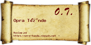 Opra Tünde névjegykártya