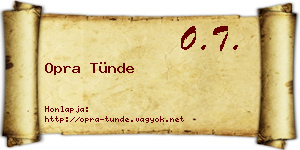 Opra Tünde névjegykártya