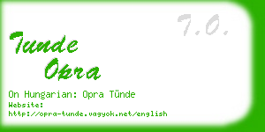 tunde opra business card